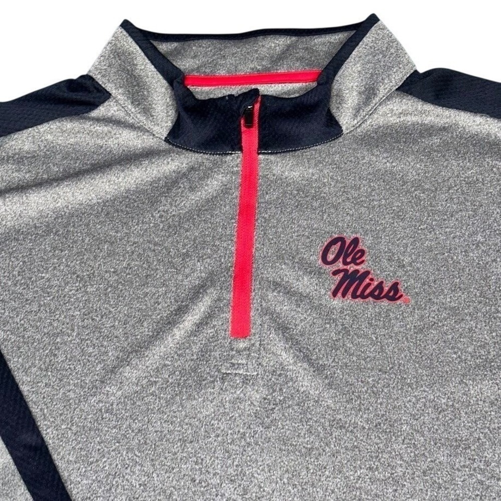 Ole Miss Rebels Colosseum Quarter Zip Pullover Men XL Gray NCAA Performance - Picture 2 of 7